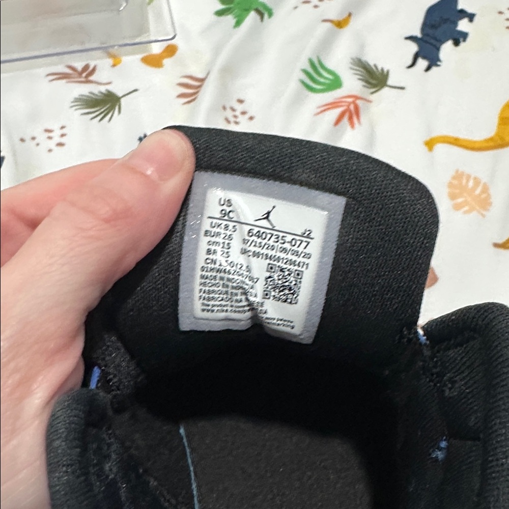 Nike Kids Black and Blue Sneakers - Toddler Boy or Girl Nike Jordans - Picture 5 of 5